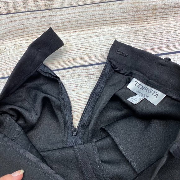 TEMPESTA Black Dressy Tuxedo Slacks Puddle Pants 4 - Picture 10 of 14